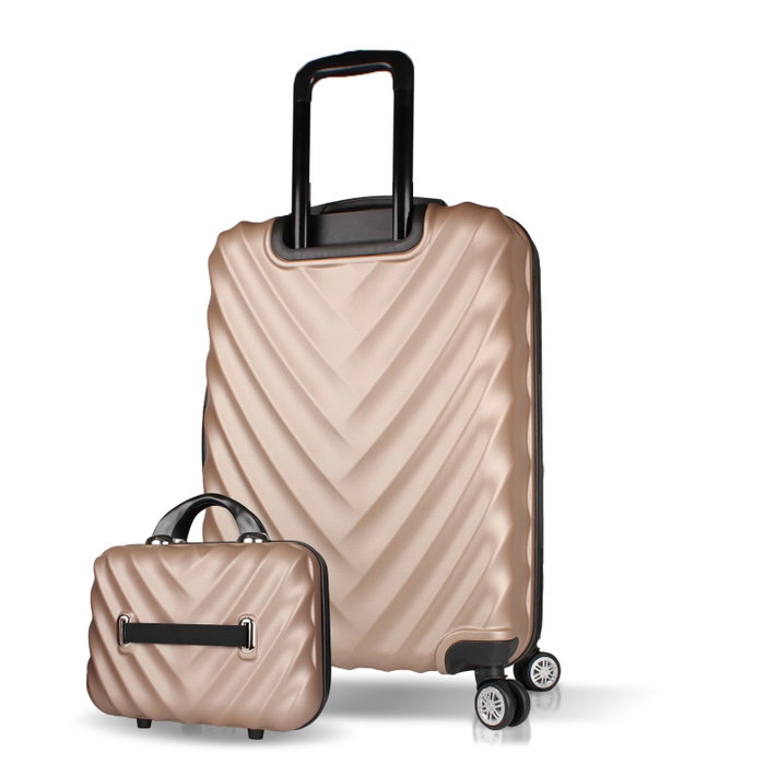 Zoozie Bags Juego de Maletas de 2 Piezas Dorado con Maleta Mediana y Neceser Zoozie Bags Juego de Maletas de 2 Piezas Dorado con Maleta Mediana y Neceser